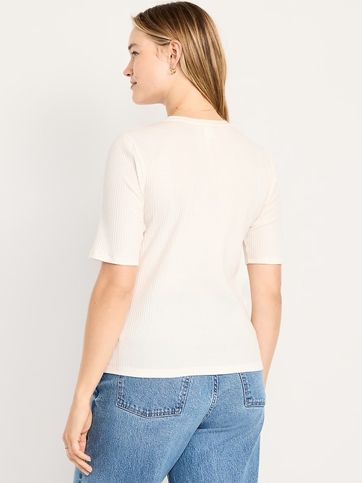 Image number 6 showing, Short Sleeve Lace-Front Top