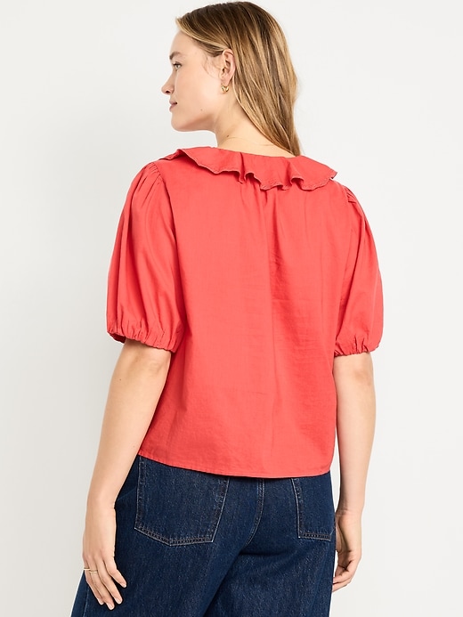Image number 6 showing, Ruffle Collar Button-Down Top
