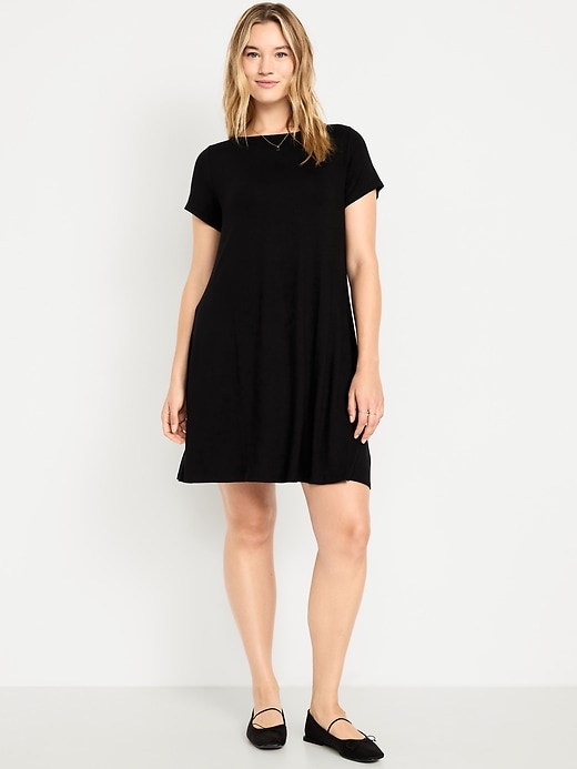 Image number 7 showing, Short-Sleeve Mini Swing Dress