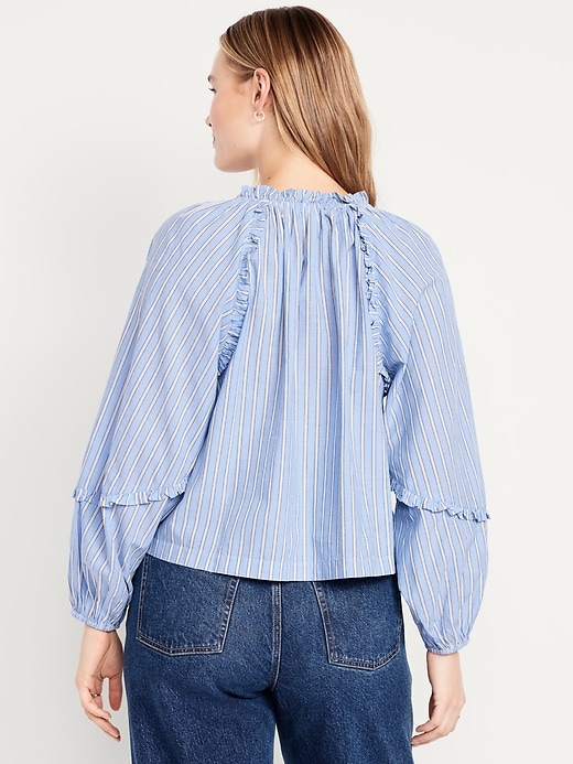 Image number 5 showing, Long-Sleeve Ruffle Trim Top