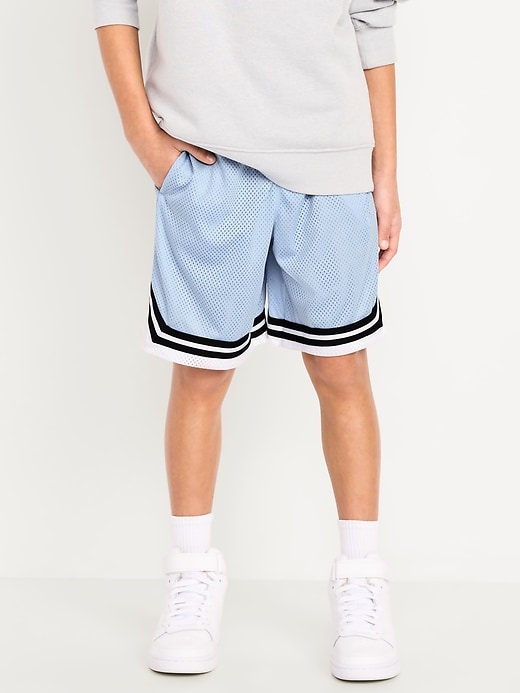 Image number 1 showing, Knee Length Mesh Basketball Shorts for Boys