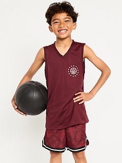 Mesh Graphic Basketball Tank Top for Boys