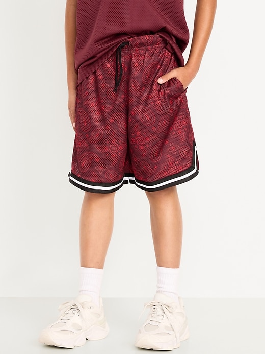Image number 3 showing, Printed Mesh Basketball Shorts for Boys (At Knee)