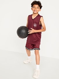 Image number 1 showing, Printed Mesh Basketball Shorts for Boys (At Knee)