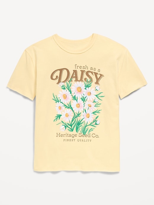 Image number 1 showing, Short-Sleeve Oversized Graphic T-Shirt for Girls