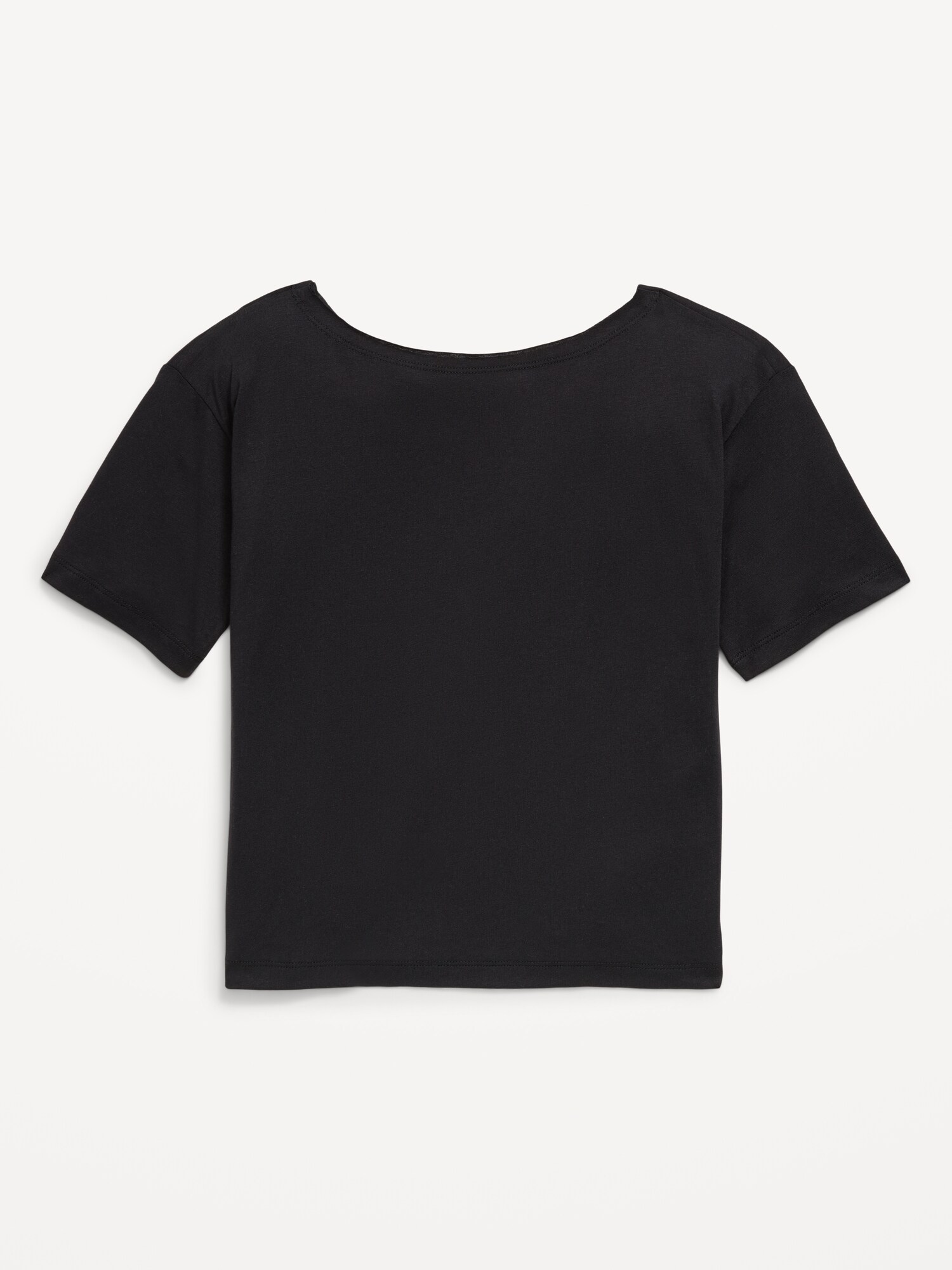 Футболка Old Navy Off-Shoulder Graphic T-Shirt для девочек, цвет: Чёрный — фото 3