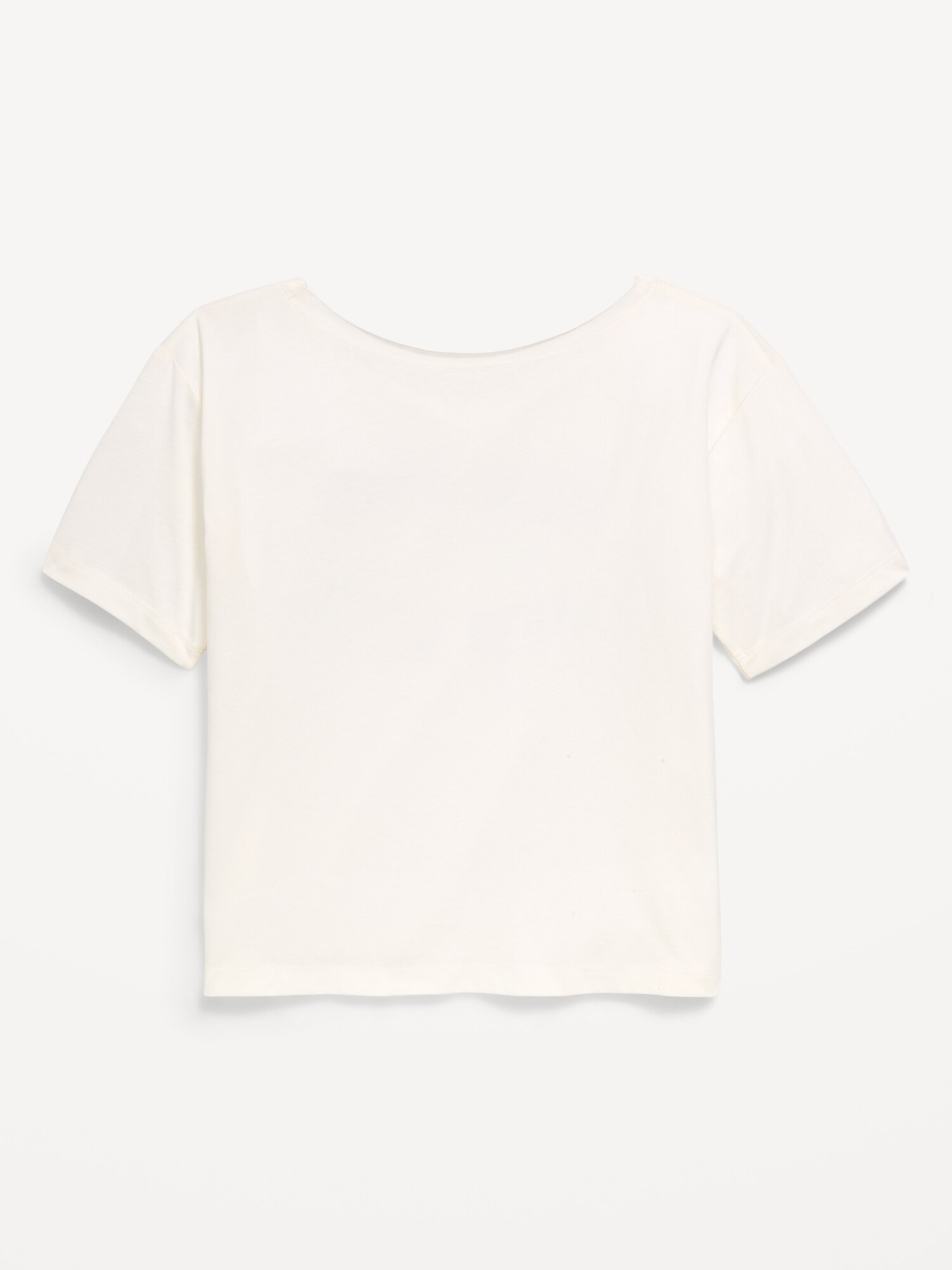 Футболка Old Navy Off-Shoulder Graphic T-Shirt для девочек, цвет: Морская соль — фото 3