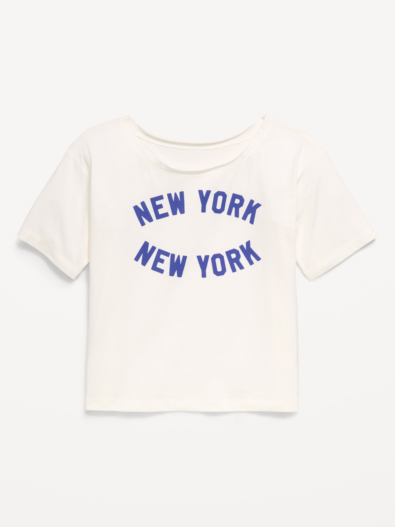 Футболка Old Navy Off-Shoulder Graphic T-Shirt для девочек, цвет: Морская соль — фото 2