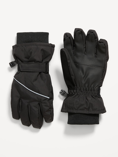 Gender-Neutral Snow Gloves for Kids - Black Jack