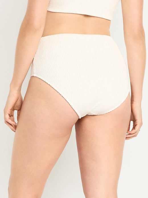 Image number 6 showing, High-Waisted Ribbed Bikini Swim Bottoms