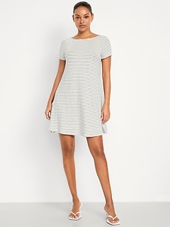 Short-Sleeve Mini Swing Dress
