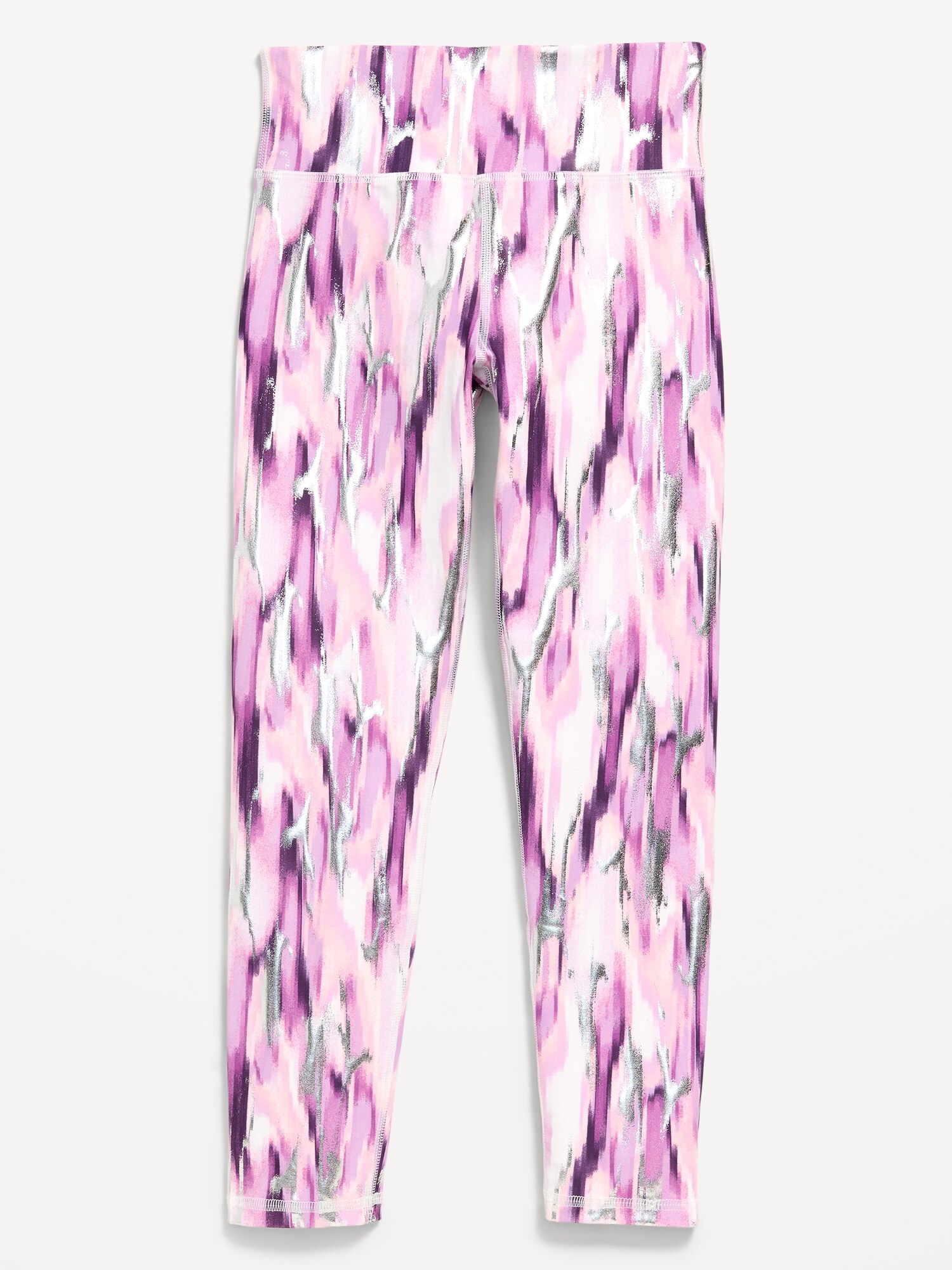 Леггинсы Old Navy High-Waisted PowerSoft 7/8 Leggings для девочек, цвет: Металлик фиолетовый — фото 4