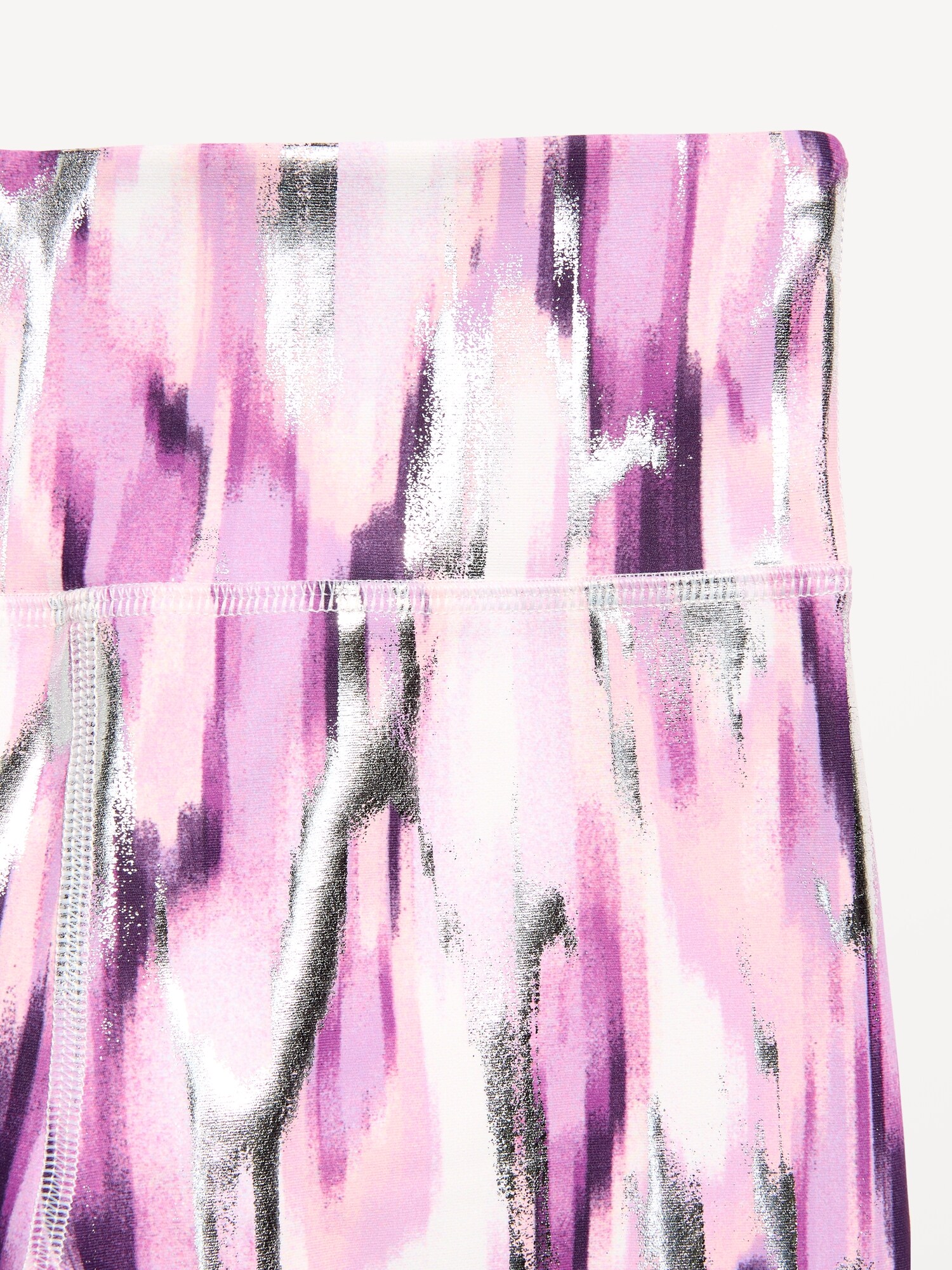 Леггинсы Old Navy High-Waisted PowerSoft 7/8 Leggings для девочек, цвет: Металлик фиолетовый — фото 5