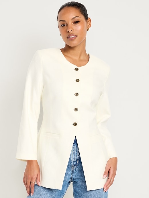 Image number 1 showing, Fitted Long Blazer