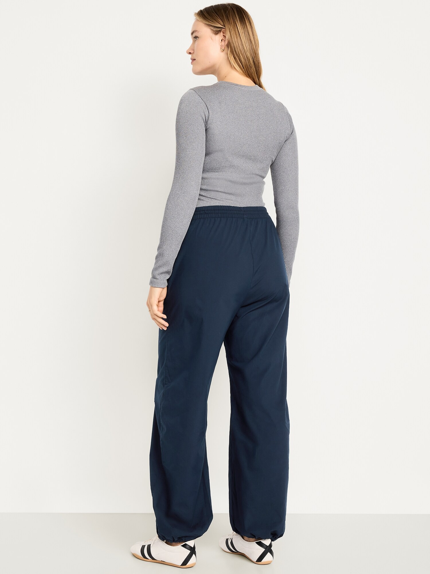 Женские брюки Old Navy Lightweight Pull-On Poplin Balloon, цвет: Тёмно-синий — фото 6