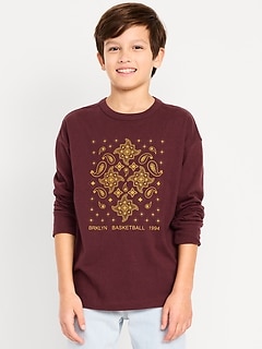 Oversized Long-Sleeve Graphic T-Shirt for Boys