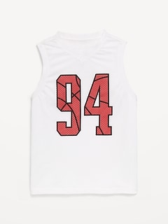 Mesh Graphic Basketball Tank Top for Boys