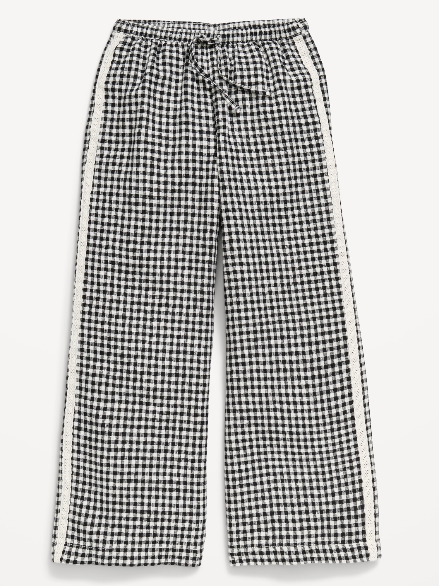 Lace-Trim Linen-Blend Pants for Girls