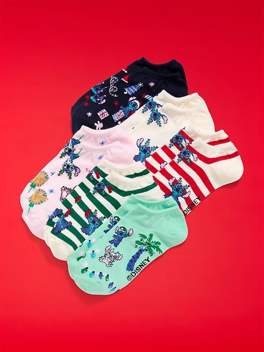 Image number 1 showing, Disney© 6-Pack Novelty Ankle Socks for Women