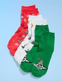 Image number 1 showing, Disney© 3-Pack Novelty Quarter Crew Socks for Women