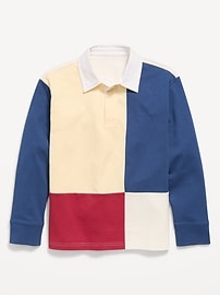 Image number 1 showing, Long-Sleeve Rugby Polo Shirt for Boys