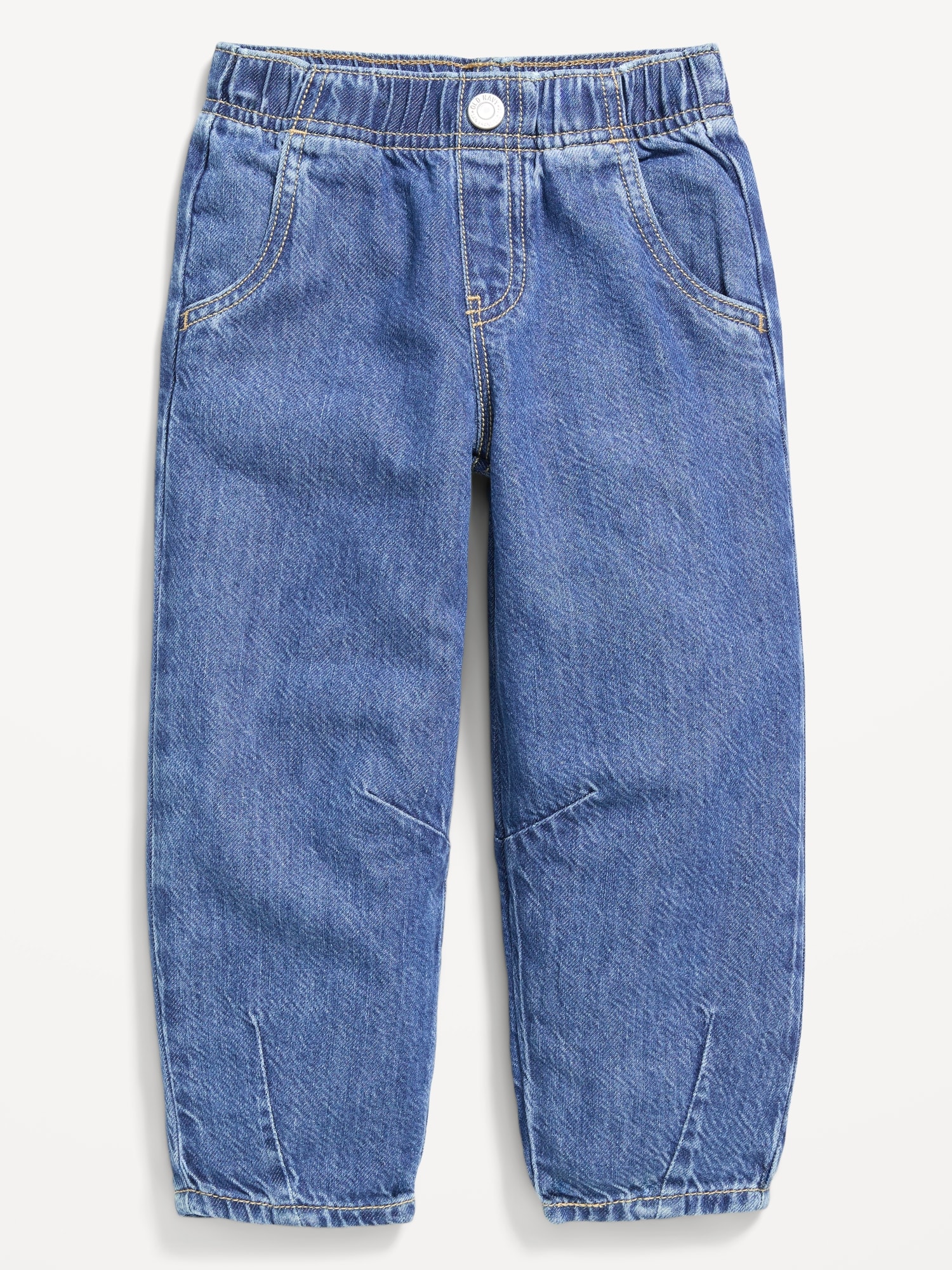 Pull-On Barrel-Leg Jeans for Toddler Girls
