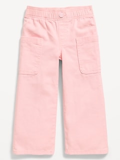 High-Waisted Baggy Wide-Leg Pull-On Pants for Toddler Girls