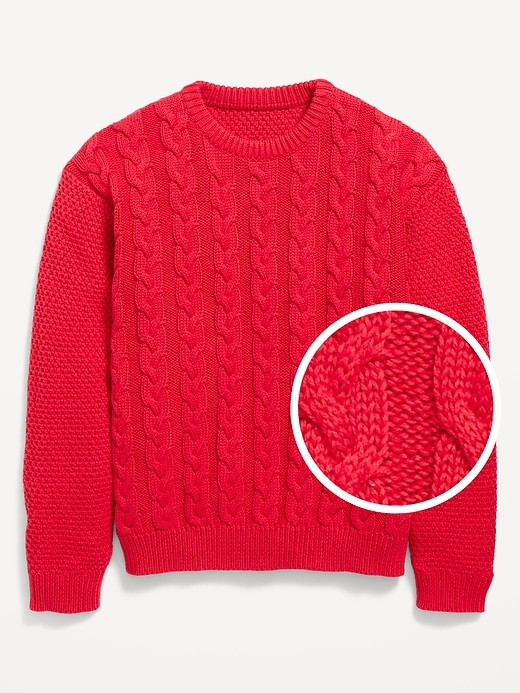 Image number 1 showing, Long-Sleeve Cable-Knit Sweater for Boys