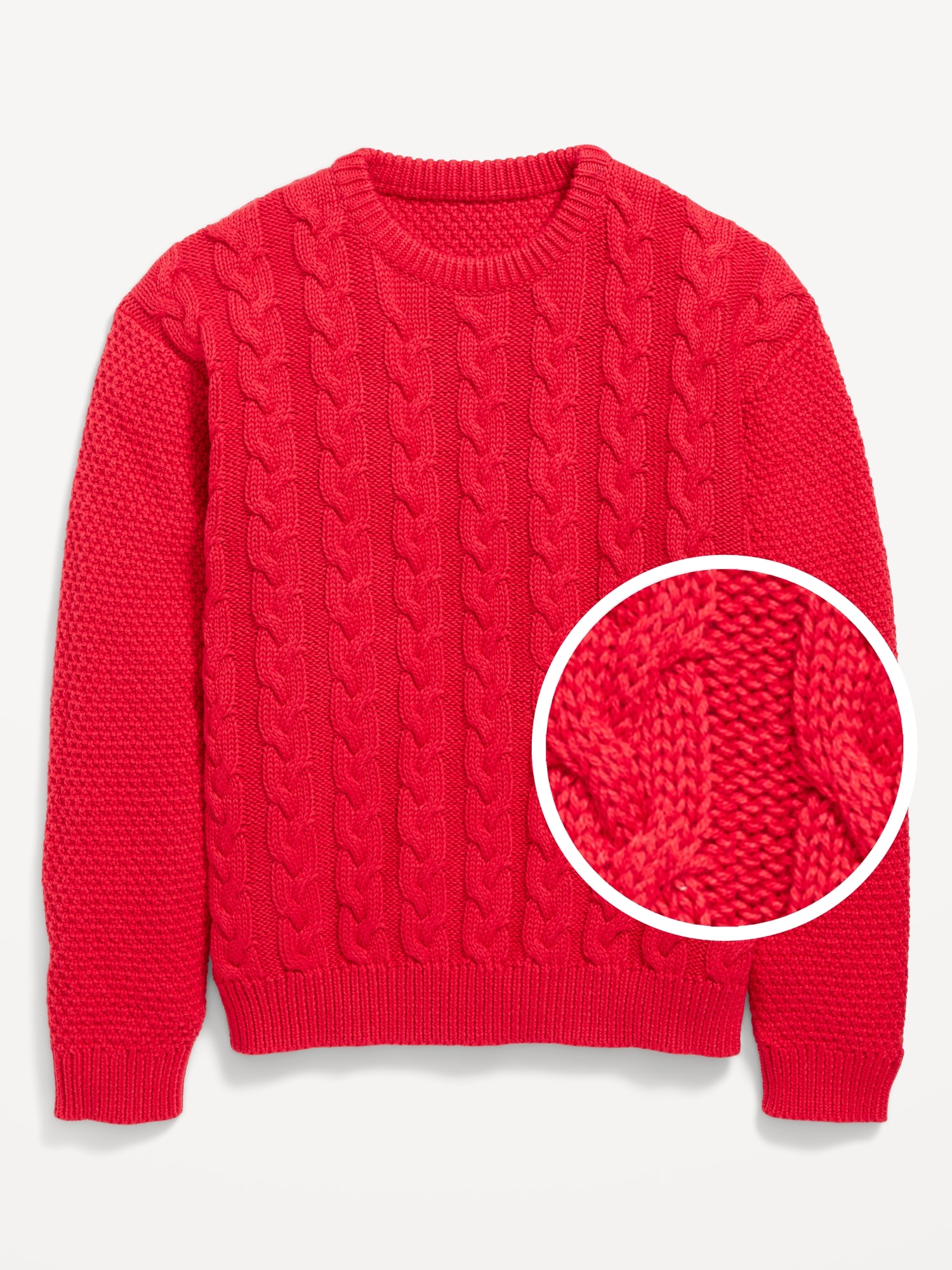 Long-Sleeve Cable-Knit Sweater for Boys