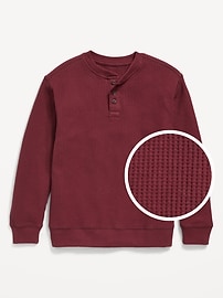 Image number 1 showing, Long-Sleeve Henley Thermal-Knit T-Shirt for Boys