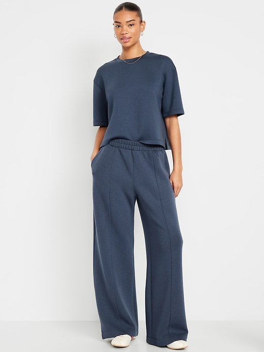 High-Waisted Bounce Fleece Wide-Leg Sweatpants