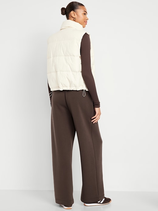 Image number 2 showing, High-Waisted Bounce Fleece Wide-Leg Sweatpants