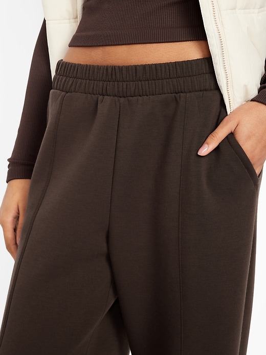 Image number 3 showing, High-Waisted Bounce Fleece Wide-Leg Sweatpants
