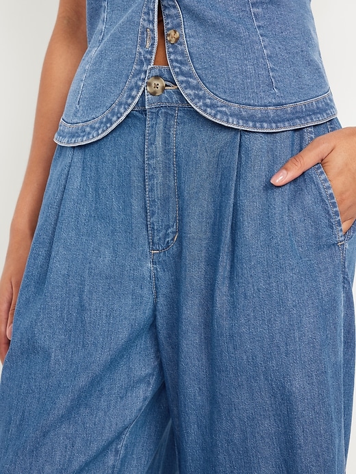 Image number 4 showing, High-Waisted Taylor Trouser Wide-Leg Pants