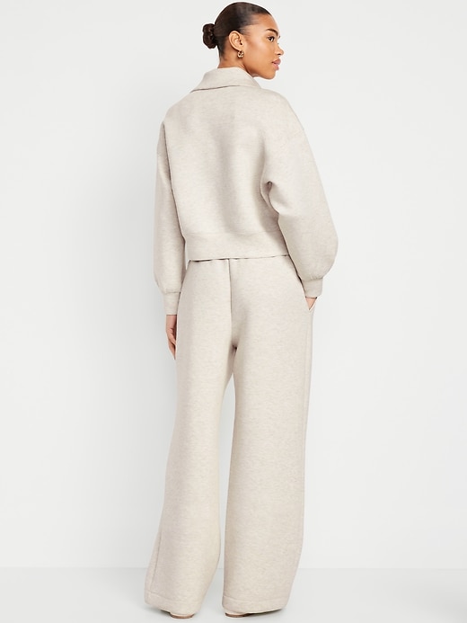 Image number 2 showing, High-Waisted Bounce Fleece Wide-Leg Sweatpants