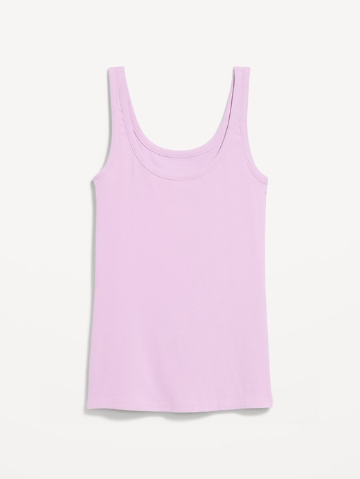 Image number 4 showing, First-Layer Ribbed Scoop-Neck Tank Top
