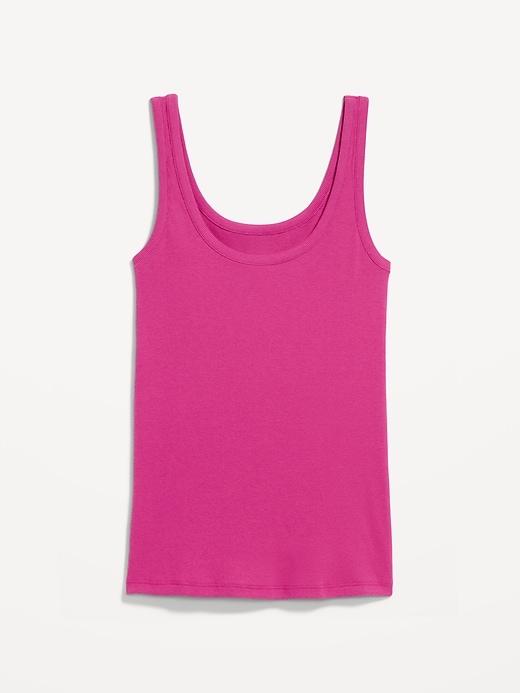Image number 3 showing, First-Layer Ribbed Scoop-Neck Tank Top