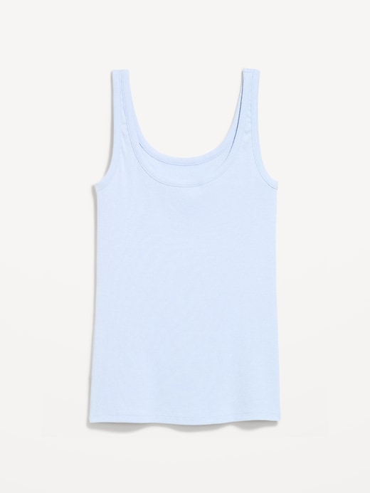 Image number 1 showing, First-Layer Ribbed Scoop-Neck Tank Top