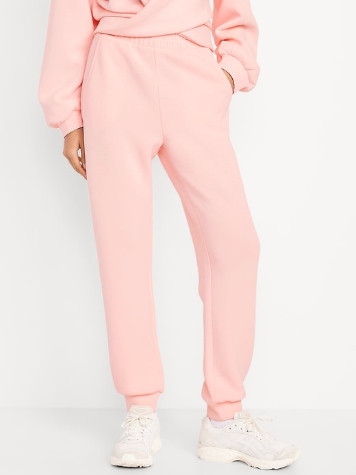 Image number 1 showing, High-Waisted Bounce Fleece Jogger Sweatpants