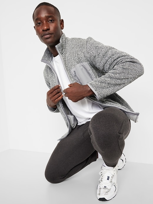 Image number 3 showing, Sherpa-Lined Fleece-Knit Jacket