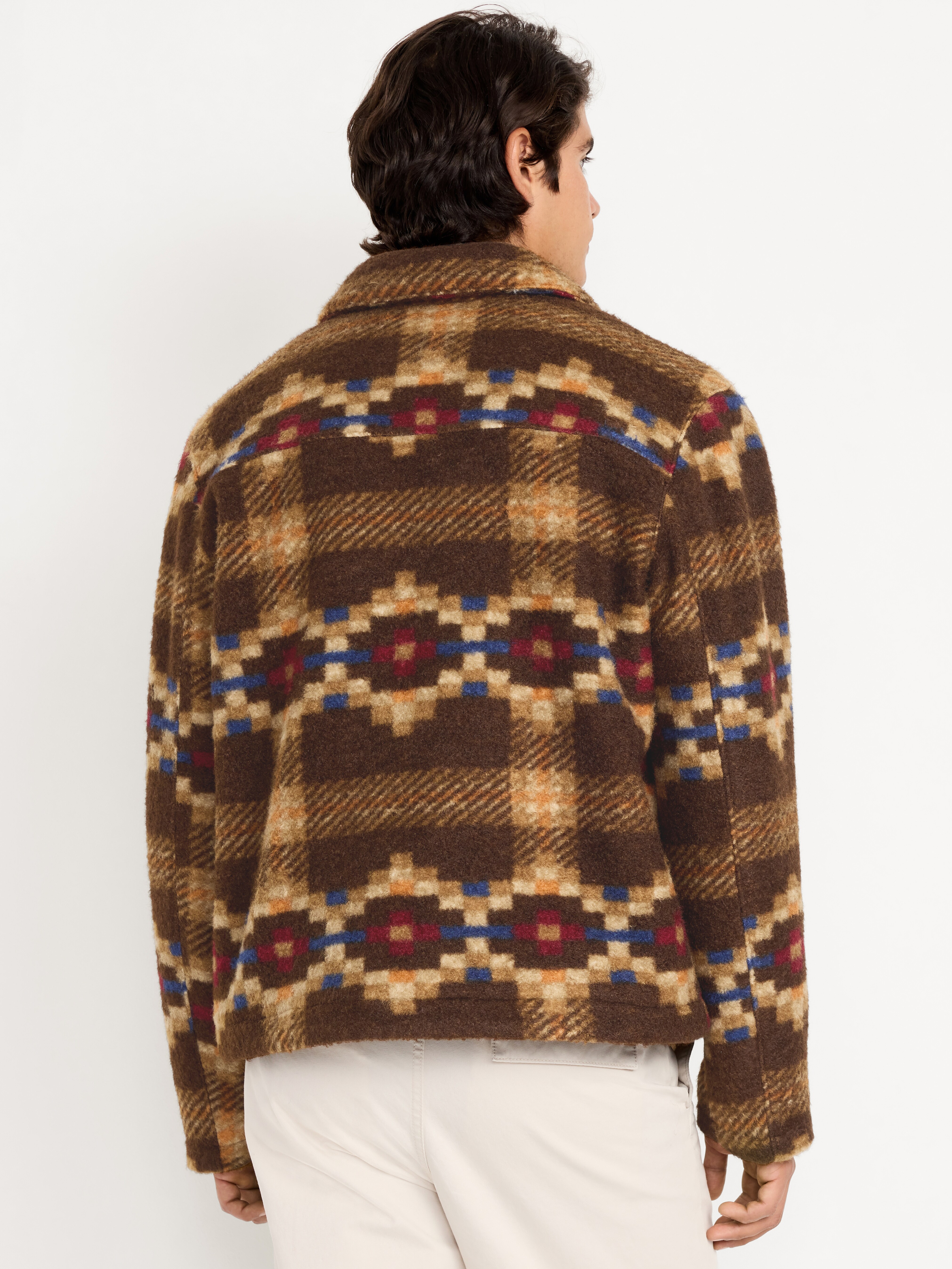 Sherpa-Lined Snap-Button Jacket | Old Navy