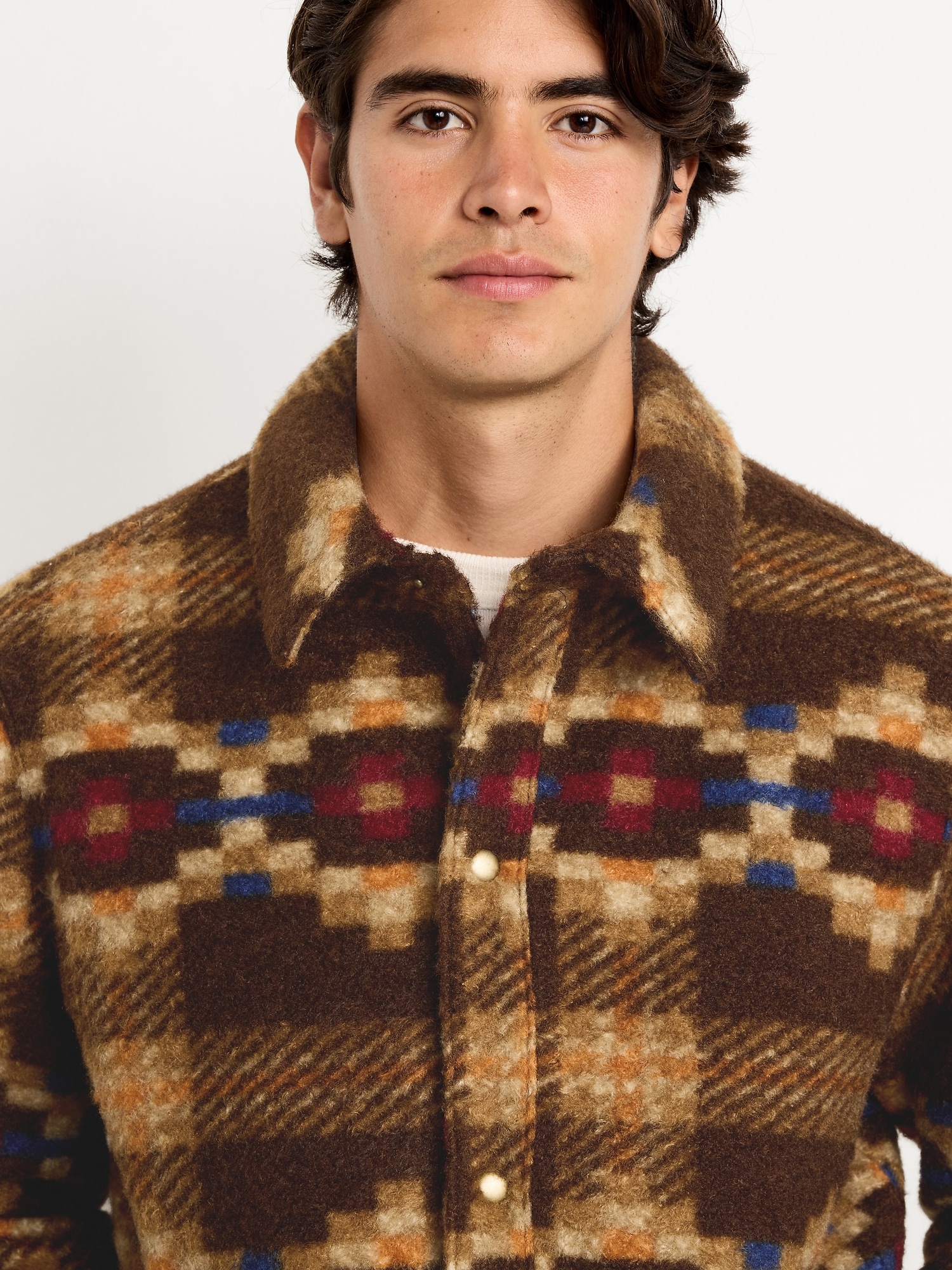 Sherpa-Lined Snap-Button Jacket | Old Navy