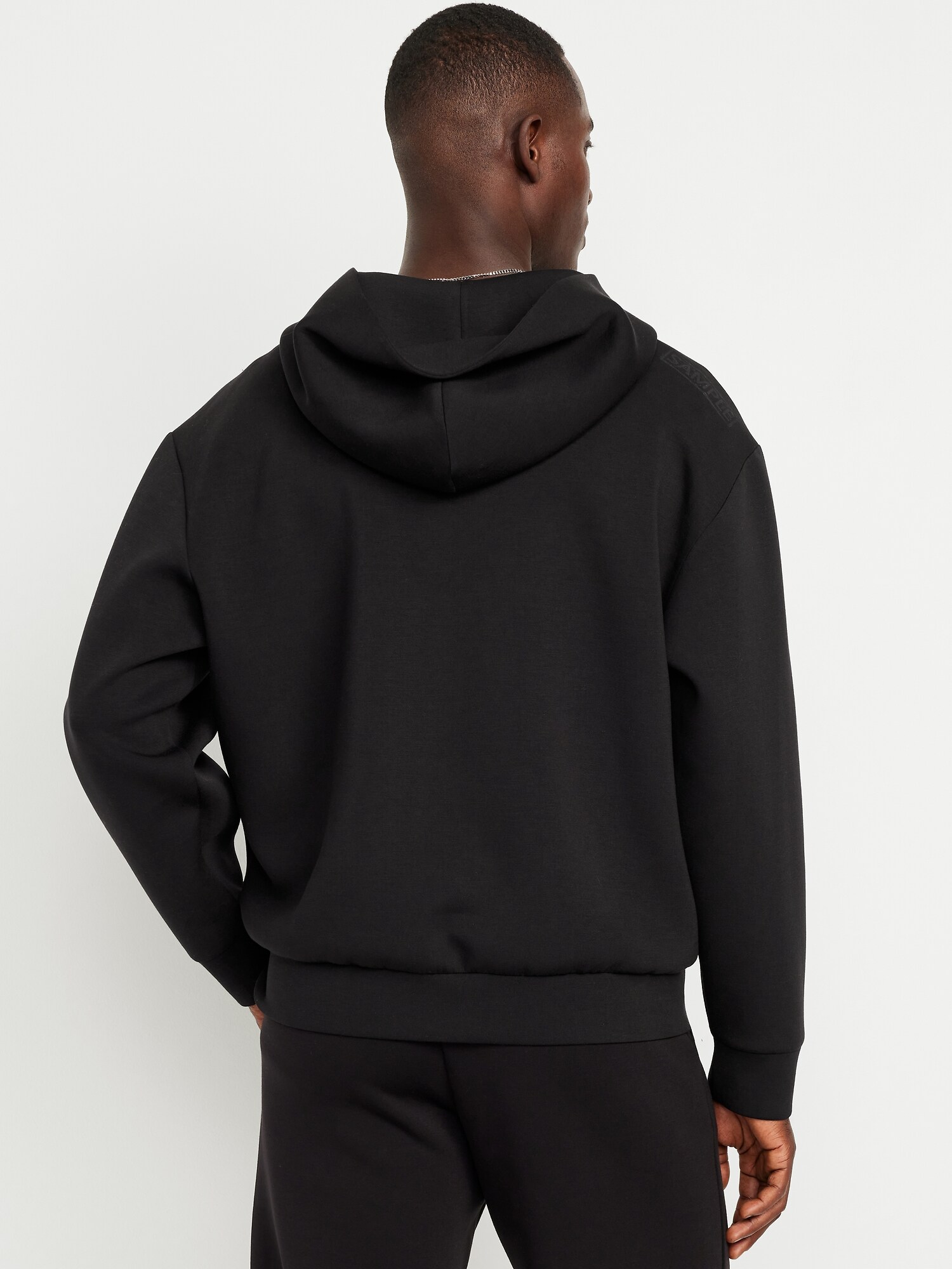 Мужское худи Old Navy Bounce Fleece Oversized Full-Zip, цвет: Чёрный — фото 2