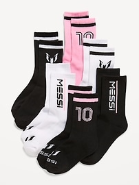 Image number 1 showing, Messi™ Gender-Neutral Crew Socks 6-Pack for Kids