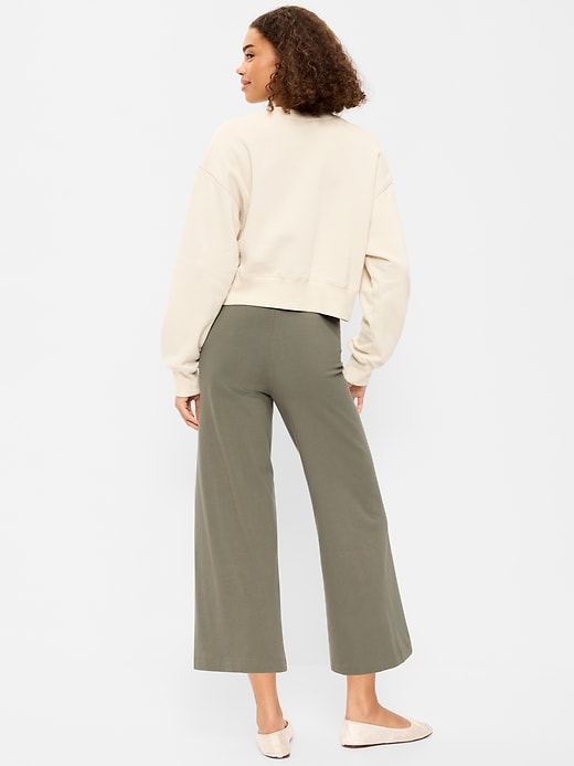 Image number 2 showing, High-Waisted Fashion Wide-Leg Cropped Leggings