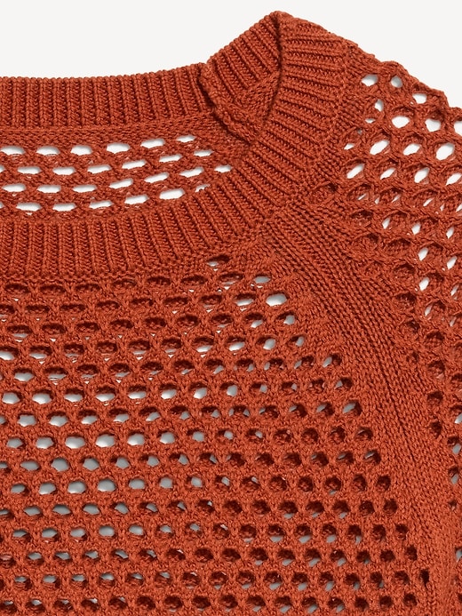 Image number 5 showing, Seaside Cotton Open-Knit Raglan Sweater
