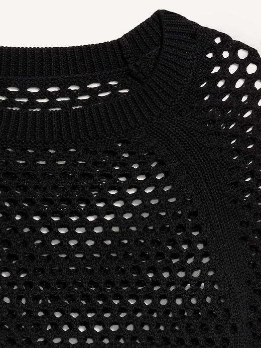 Image number 5 showing, Seaside Cotton Open-Knit Raglan Sweater