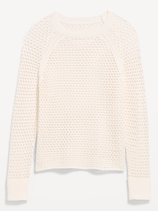 Image number 4 showing, Seaside Cotton Open-Knit Raglan Sweater