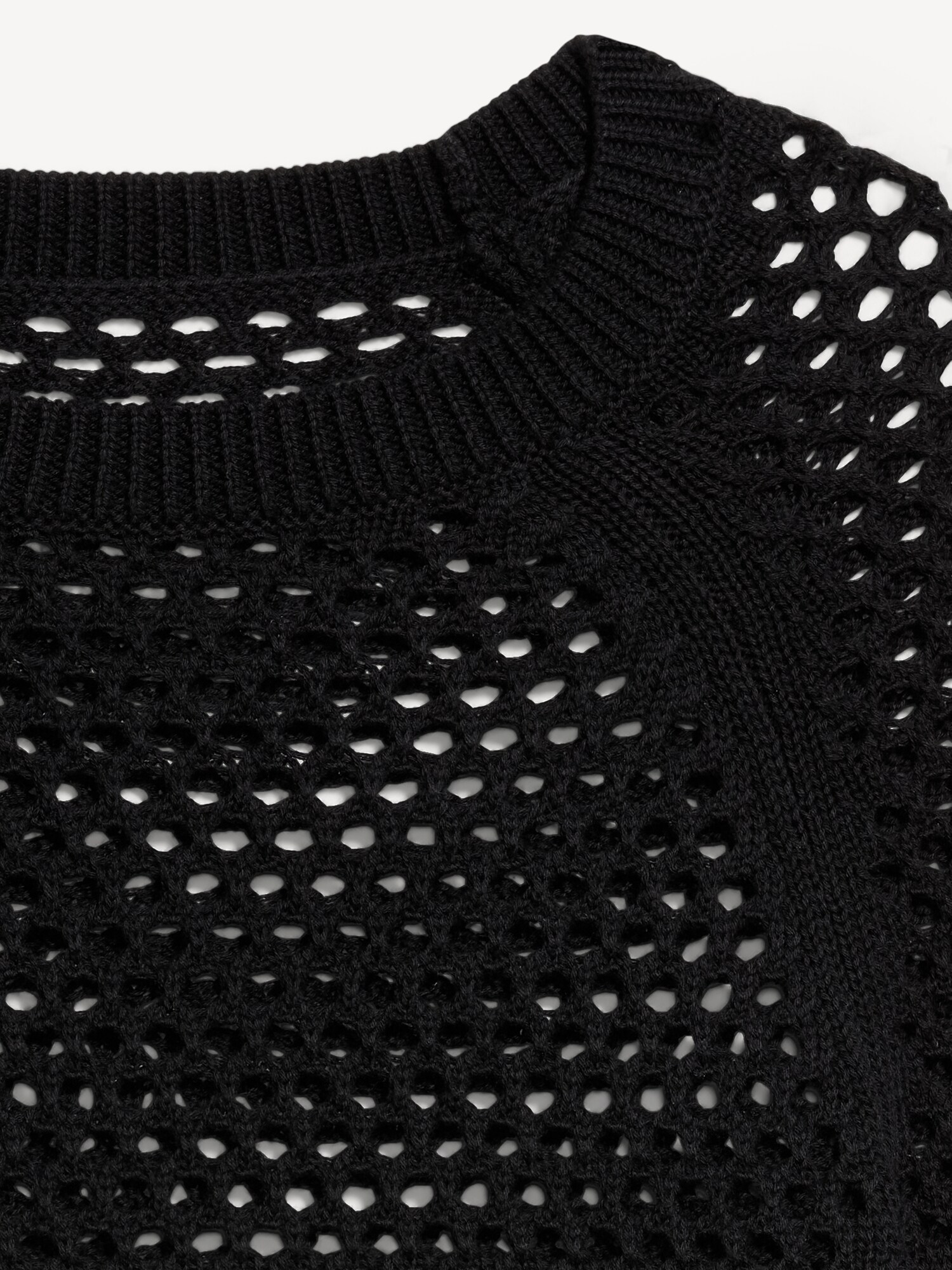 Женский свитер Old Navy Seaside Cotton Open-Knit Raglan, цвет: Чёрный — фото 5