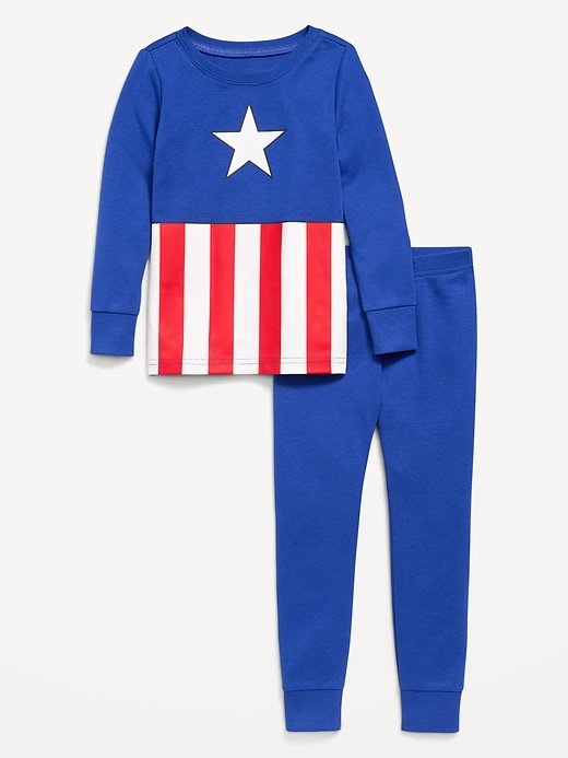 Image number 1 showing, Marvel™ Captain America Snug-Fit Graphic Pajama Set for Toddler & Baby